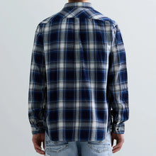 Ladda upp bild till gallerivisning, Indigo Checked Cotton Twill Shirt