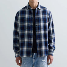 Ladda upp bild till gallerivisning, Indigo Checked Cotton Twill Shirt