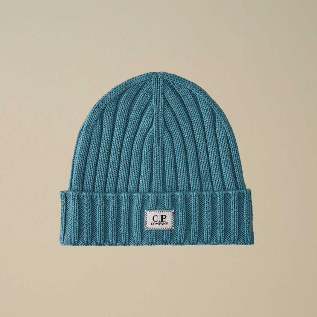 EXTRAFINE MERINO WOOL LOGO BEANIE - Cp Company - Falkenberg - Boys 2 Men