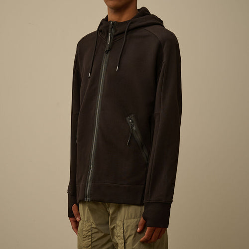 DIAGONAL RAISED FLEECE GOGGLE SWEATSHIRT