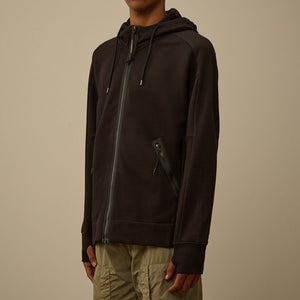 DIAGONAL RAISED FLEECE GOGGLE SWEATSHIRT