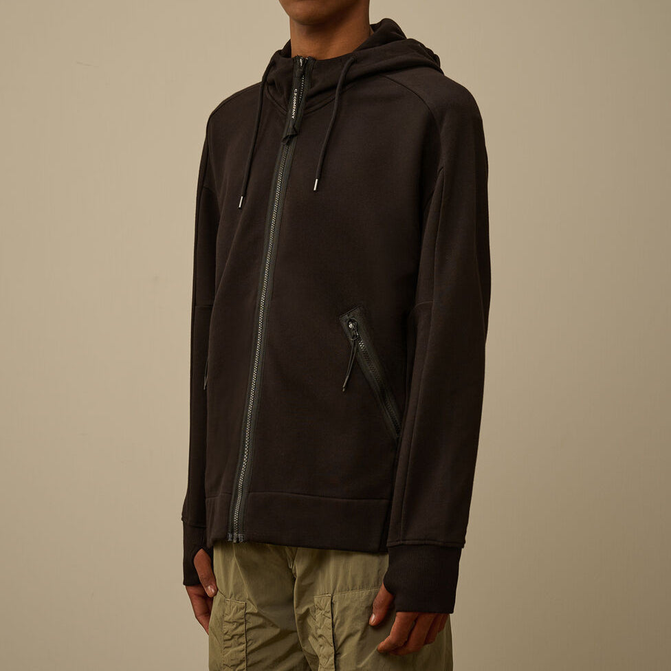 DIAGONAL RAISED FLEECE GOGGLE SWEATSHIRT