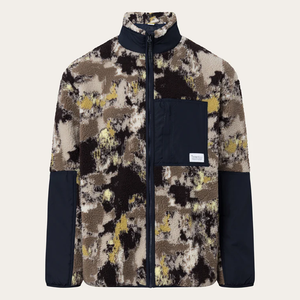 Oversized jaquard sherpa jacket