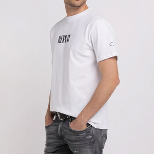 Replay Printed T-shirt White Vit t-shirt med tryck på ryggen från Replay